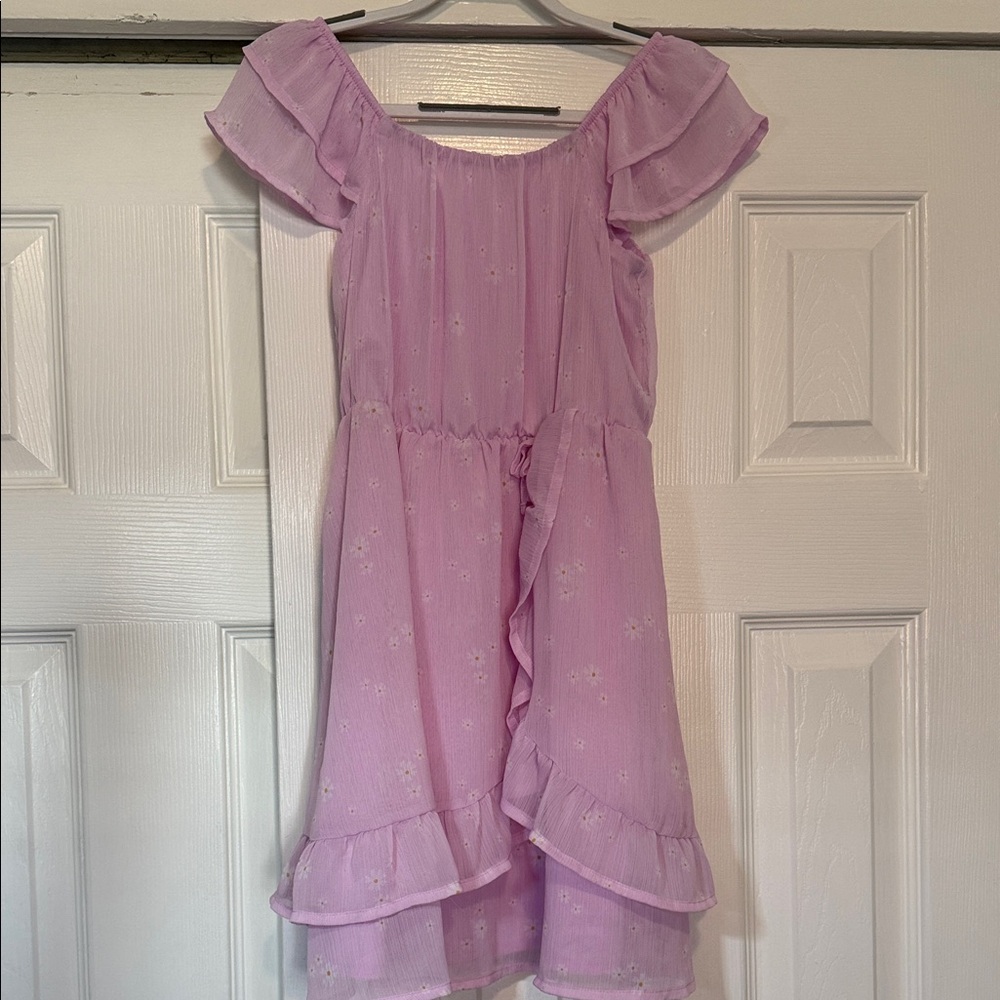 💜🧡 Cat & Jack Lilac Ruffle Cold-Shoulder Dress 💜🧡